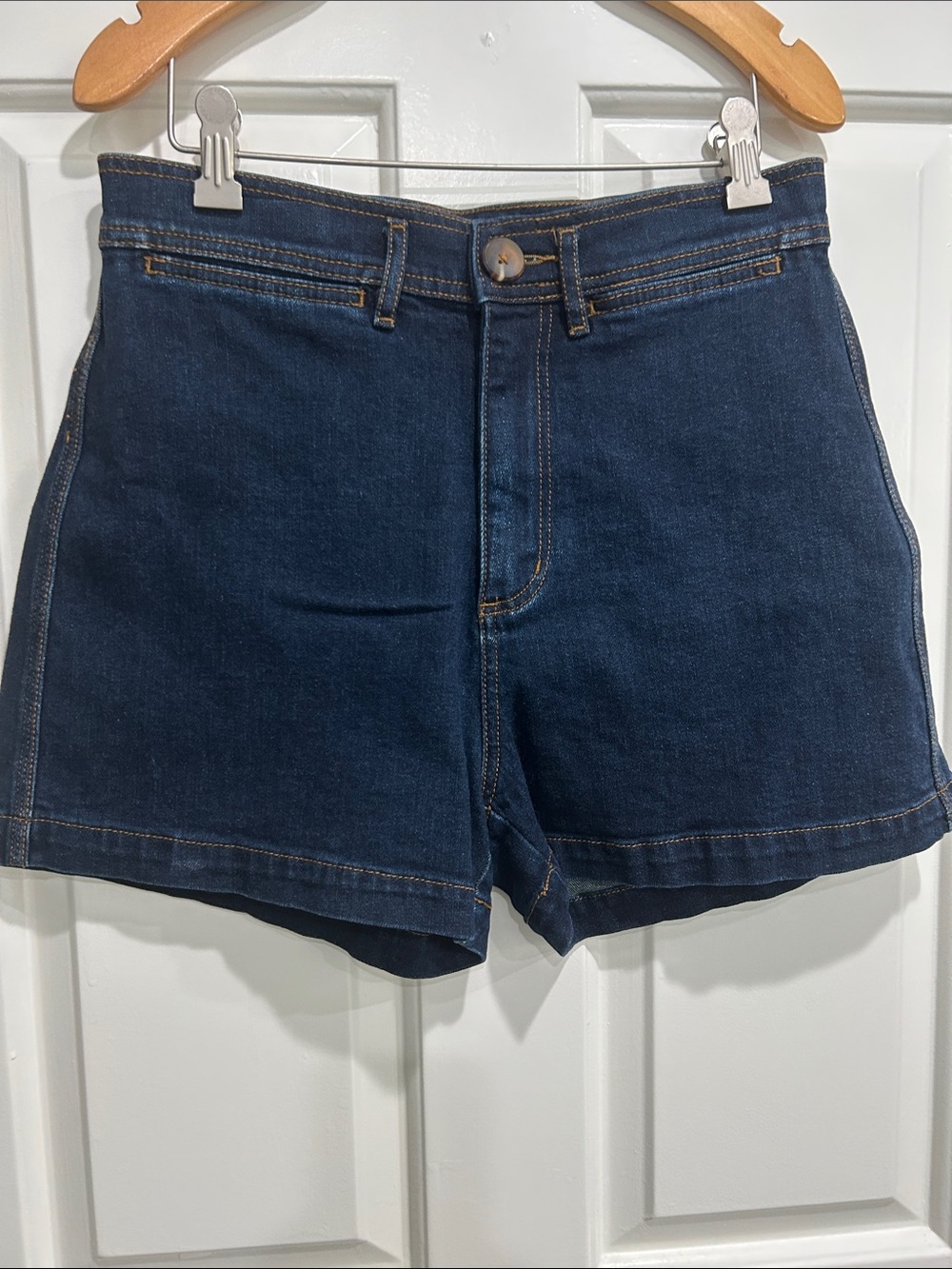 LOFT Dark Blue High-Rise Denim Shorts
“made and loved”